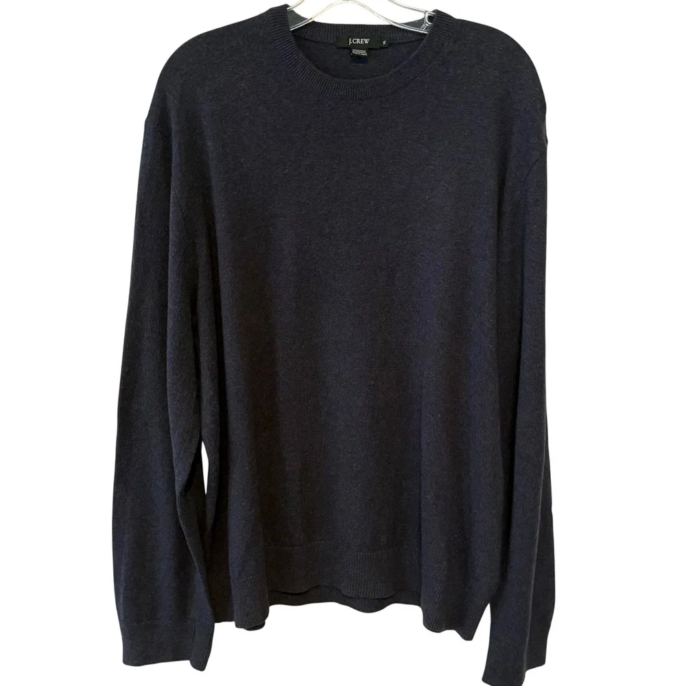 J. Crew Men's Dark Blue Cotton Cashmere Crewneck in Size XL‎